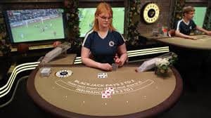 77gokil live casino studio setup with multi-camera blackjack table
